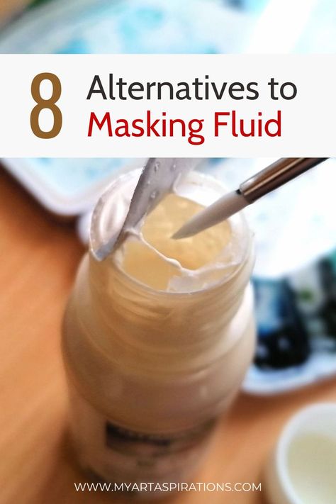 8 Alternatives for Masking Fluid for Watercolor Painting Abstracts In Watercolor, Liquid Masking For Painting, Using Masking Fluid, Liquid Watercolor Techniques, Watercolour Masking Fluid, Masking Liquid Watercolor, Watercolour Masking Fluid Ideas, Watercolor Painting Lessons, How To Use Masking Fluid