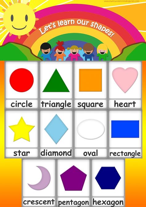 poster Charts For Classroom Ideas Preschool, Preschool Charts Printable, Educational Charts Free Printable, Shapes Chart For Kindergarten, Learning Charts For Toddlers, Shapes Chart For Kids, Color Chart For Kids, Colors Chart Preschool, Kids Learning Charts