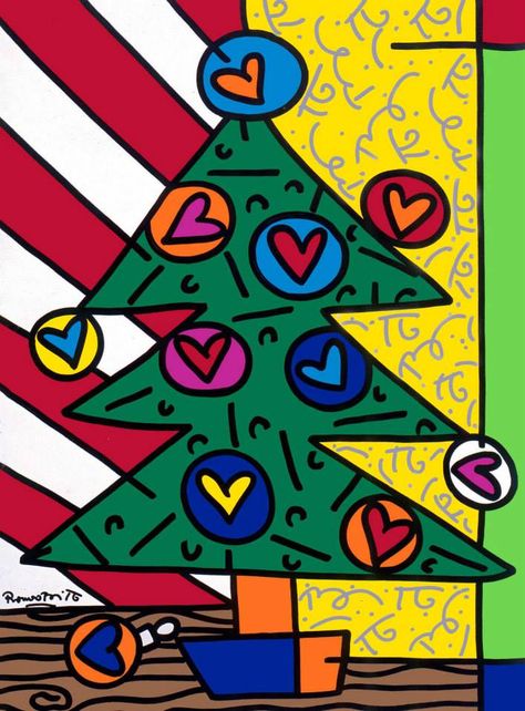 Britto                                                                                                                                                                                 Más Romero Britto Art, Name Design Art, Britto Art, Christmas Art Projects, Tableau Design, Graffiti Painting, Miami Beach Florida, Elementary Art Projects, Arts Ed