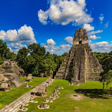 Panorama Of Tikal, Guatemala, Central America Quetzal Tattoo, Tikal Guatemala, Mayan Civilization, Ancient Mexico, Mayan Cities, Mystical Places, Travel Notebook, Yucatan Mexico, Ancient Mayan