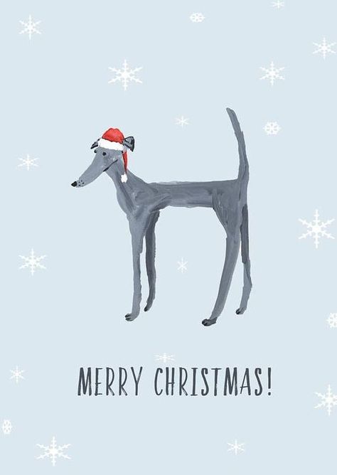 Greyhound Christmas, Sighthound Art, Christmas Card Dog, Dogs Tips, Dogs Christmas, Dog Xmas, Greyhound Art, Dog Christmas Card, Christmas Memes