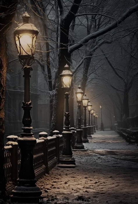 Snowy Evening, Evening In Paris, Halloween Street, Iphone Dynamic Wallpaper, Dreamy Artwork, Gothic Wallpaper, Background Wallpaper For Photoshop, City Scene, Winter Scenery