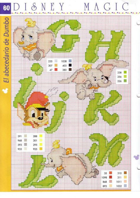 Alphabet Disney, Elephant Cross Stitch, C2c Crochet Pattern Free, Abc Disney, Disney Cross Stitch Patterns, Cross Stitch Fonts, Baby Crochet Patterns Free, Hama Beads Design, Cross Stitch Letters