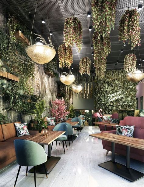 Cozy Cafe Interior, Bistro Interior, Metro Design, Secret Garden Theme, Cafe Theme, Bistro Design, Bar Deco, Modern Restaurant Design, Decor Business