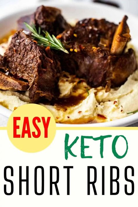 Keto Short Ribs, Keto Mashed Cauliflower, Beef Short Rib Recipes, Keto Beef, Lost 50 Pounds, Short Ribs Recipe, Keto Beef Recipes, Keto Dinners, Ribs Recipe