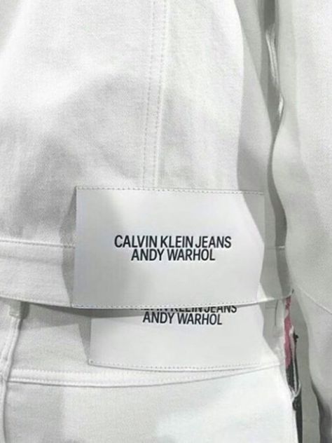 Clothing Labels Design, Vintage Blog, 자수 디자인, Leather Label, Garment Labels, Raf Simons, Woven Labels, Clothing Labels, Andy Warhol