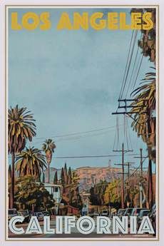 Los Angeles Poster, California Poster, Travel Poster Design, Fotografi Kota, Vintage Poster Design, Good Memories, Retro Travel Poster, Blue Poster, Vintage California