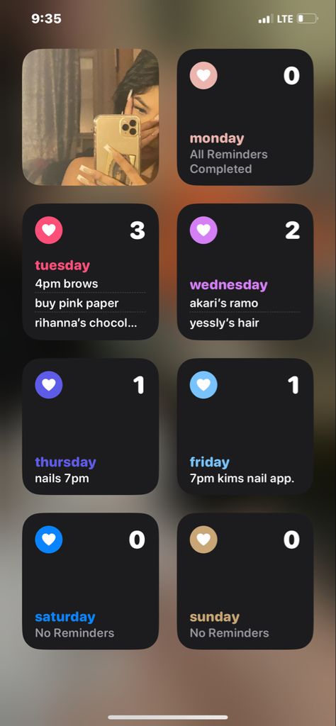 What’s On My Iphone￼, Aesthetic Notes App Iphone, Lockscreen Ios Ideas, Sleep Homescreen, Reminders App Aesthetic, Reminder Iphone Widget, Apple Reminders Aesthetic, Iphone Layout Cute, Ios Inspo Aesthetic