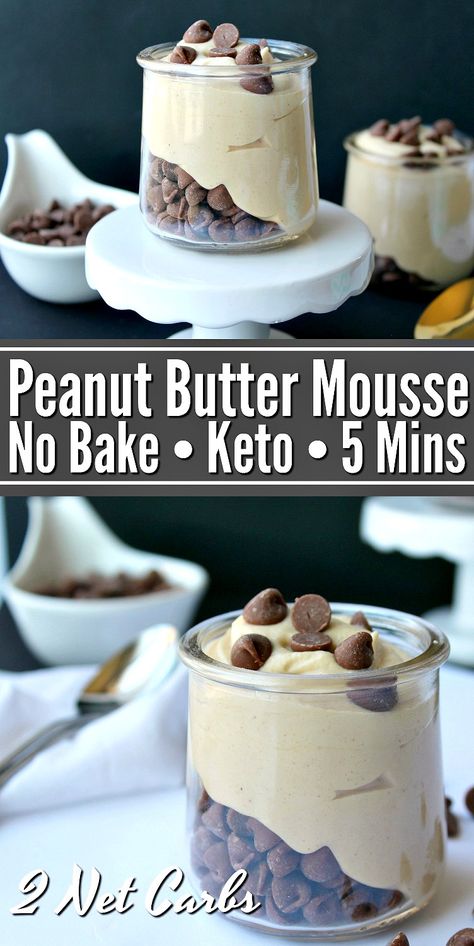 Keto Peanut Butter Mousse, Keto Peanut Butter, Peanut Butter Mousse, Low Carb Low Fat Recipes, Postre Keto, Low Carb Dessert, Keto Dessert Easy, Easy No Bake, Bake Dessert