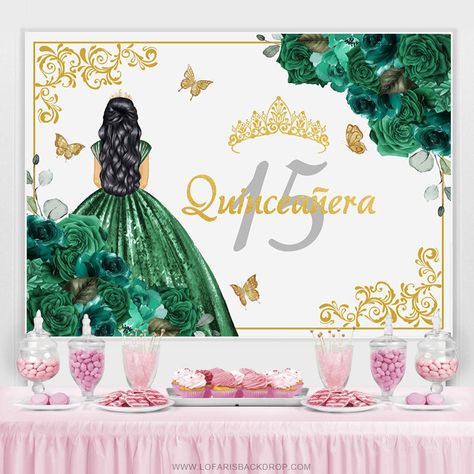 Amazing Sweet 15 Decor: Fun Backdrop Ideas For A Party - Lofaris Dinosaur Banner, Backdrop For Birthday Party, Backdrop Pink, Birthday Backdrops, Backdrop For Birthday, Happy Birthday Backdrop, Booth Backdrops, Green Princess, Avengers Party