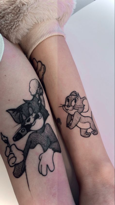 Unique Couple Tattoo, Tom And Jerry Tattoo, Infinity Tattoos For Couples, Married Couple Tattoos, Unique Infinity Tattoo, Marriage Tattoos, Pair Tattoos, Infinity Couple Tattoos, Finger Tattoos For Couples