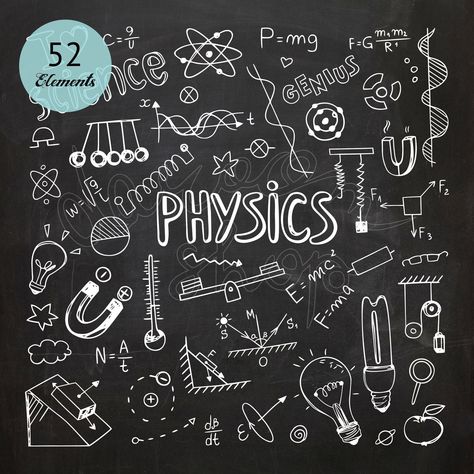 Physics Notebook Cover Ideas, Painting Bowls, Sketch Tips, Journal Headers, Doodle Illustrations, School Doodle, Science Symbols, Geometry Formulas, Physics Projects