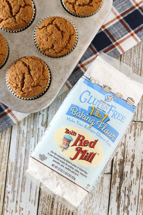 Bobs Red Mill Gluten Free Recipes, Gluten Free Flour Recipe, Vegan Pumpkin Muffins, Muffins Pumpkin, Gluten Free Banana Muffins, Gluten Free Pumpkin Muffins, Vegan Pumpkin Spice, Dairy Free Pumpkin, Spice Muffins