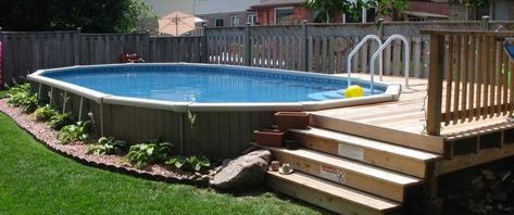 Above ground pool #abovegroundpools Piscina Pallet, Ideas De Piscina, Oval Pool, Deck Piscina, Semi Inground Pools, Pool Deck Plans, Oberirdische Pools, Best Above Ground Pool, Swimming Pool Decks