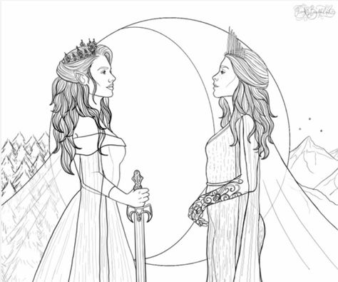 Aelin And Feyre, Throne Of Glass Coloring Book, Eleanor E Park, Sarah Maas, Easter Coloring Book, Roses Book, Crown Of Midnight, Shark Coloring Pages, Empire Of Storms