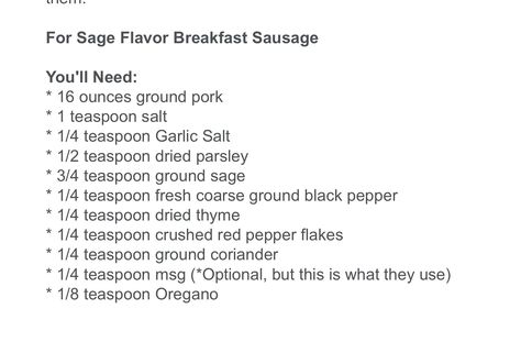 Copycat Jimmy Dean Sage sausage recipe Jimmy Dean Sage Sausage Recipes, Sage Sausage Stuffing Jimmy Dean, Jimmy Dean Sausage Seasoning Recipe, Copycat Jimmy Dean Sausage Recipe, Keto Jimmy Dean Sausage Recipes, Hot Jimmy Dean Sausage Recipes, How To Make Jimmy Dean Sausage, Copycat Tennessee Pride Sausage, Ground Pork Sausage Recipes