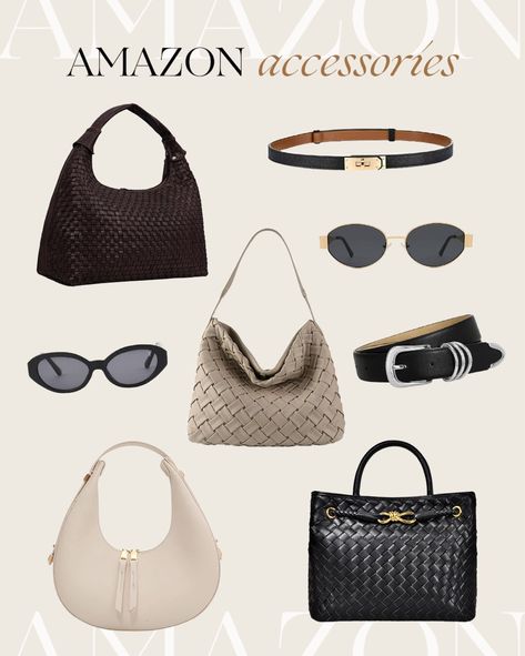 Amazon accessories I’m loving 🤍 Bottega dupe bags, statement belts, and chic retro sunglasses that are all under $50! Want these Amazon must have accessories? Tap to shop these affordable picks! Must Have Purses, Statement Belts, Amazon Accessories, Bottega Bag, Amazon Favorites, Retro Bags, Vegan Leather Tote, Girls Purse, Amazon Storefront