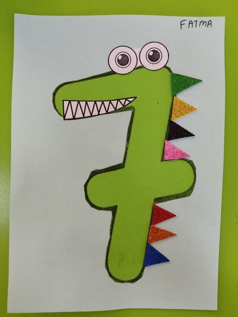 Number Crafts, Math Crafts, Kindergarten Crafts, Preschool Learning 596 Number 7 Crafts For Preschoolers, Number 7 Craft, Number 7 Activities For Preschool, Math Crafts Kindergarten, Preschool Number Crafts, Rainbow Crafts Preschool, Letter T Crafts, Letter G Crafts, Letter F Craft