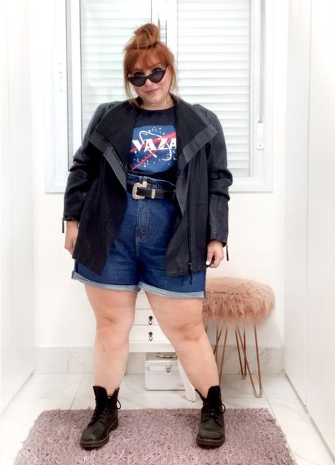 Plus Size Clothes Aesthetic, Plus Size Rocker Style, Grunge Plus Size, Plus Size Grunge, Short Plus Size Fashion, Plus Zise, Outfit Plus Size, Plus Size Looks, Look Plus Size