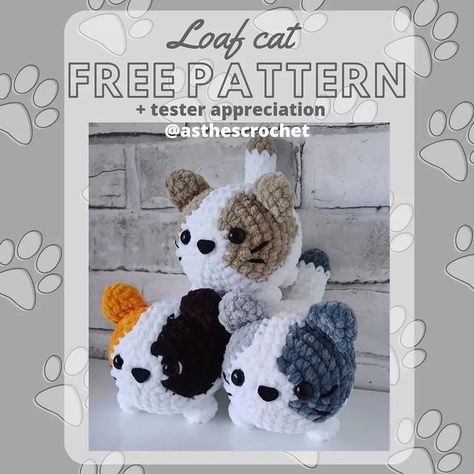 I am very happy to share another free pattern with you. This time, it's a kitten that has recently taken over my Instagram 🙈 I would be… | Instagram Crocheted Cats Stuffed Animal, Free Cat Amigurumi Crochet Pattern, Mini Loaf Cat Crochet Pattern, Calico Cat Crochet Pattern, Chonky Cat Crochet Pattern, Crochet Loaf Cats Pattern Free, Kitten Crochet Pattern Free, Free Plushy Crochet Patterns, Crochet Mini Plushies Free Pattern