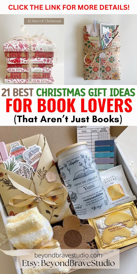 Looking for Christmas gift ideas for book lovers? Look no further! Our collection features unique gifts, from handmade items to bookish Christmas gifts. Whether you’re shopping for avid readers or casual bookworms, these creative ideas will make their holiday season truly special! Book Lovers Gifts Diy, Date With A Book Gift, Book Lovers Gift Basket, Book Gift Basket, Gift Ideas For Book Lovers, Bookish Christmas, Custom Bookmarks, Christmas Ornaments Gifts