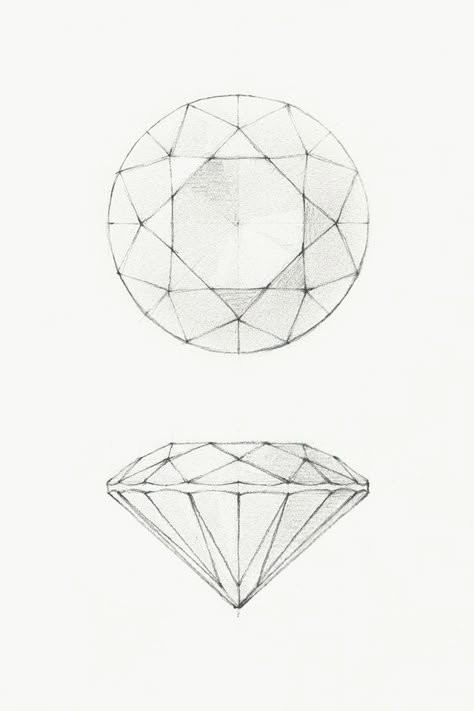 Pencil drawing of a diamond Jewellery Drawing, Jewel Drawing, Jewelry Sketches, Jewelry Rendering, Jewelry Sketch, Tiffany Diamond, Diamond Drawing, Jewellery Design Sketches, Jewelry Illustration