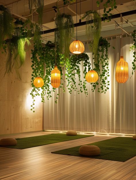 28 Warm and Intimate Yoga Studios – TastyInteriors Yellow Yoga Room, Yoga Studio Entrance Design, Dark Yoga Studio, Yoga Class Aesthetic, Small Yoga Studio Design, Yoga Aesthetic Inspiration, Small Yoga Studio, Yoga Studio Design Ideas, Wellness Center Design