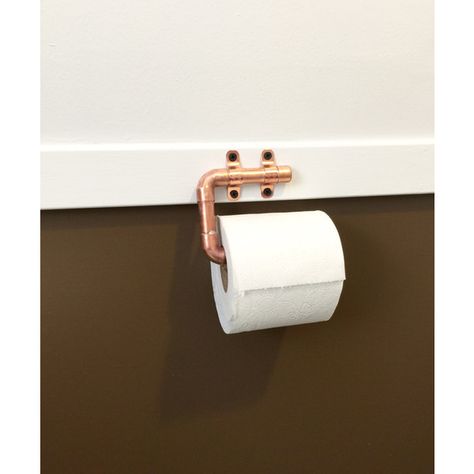 Industrial Copper Pipe Toilet Paper Holder, Modern Chic Industrial... (550 MXN) ❤ liked on Polyvore featuring home, bed & bath, bath and bath accessories Industrial Towel Bar, Industrial Bathroom Accessories, Rustic Contemporary Home, Copper Toilet, Pipe Towel Rack, Black Bathroom Taps, Pipe Toilet Paper Holder, Bar Modern, Rack Industrial