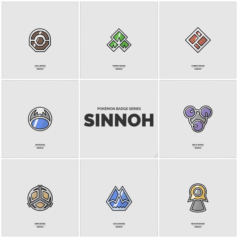 Pokemon Sinnoh Region, Sinnoh Pokemon, Pokémon Sinnoh, Pokemon Gym Badges, Sinnoh Region, Pokemon Badges, Gym Badges, Pokemon Names, Zelda Tattoo