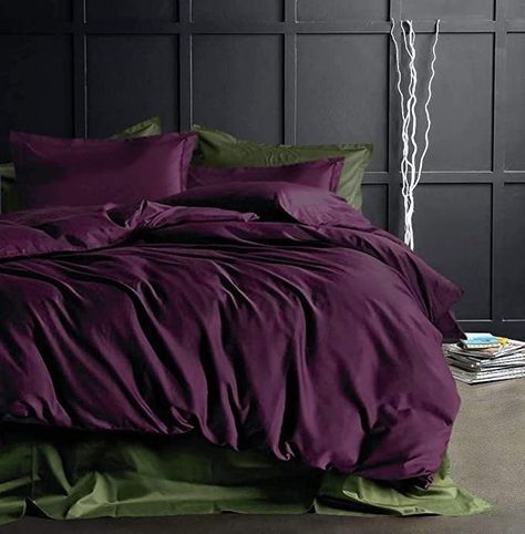 Plum Bedding, Egyptian Cotton Duvet Cover, Luxury Bedding Set, Green Bedding, Deep Plum, Quality Bedding, Egyptian Cotton, Luxury Bedding, Bed Linen