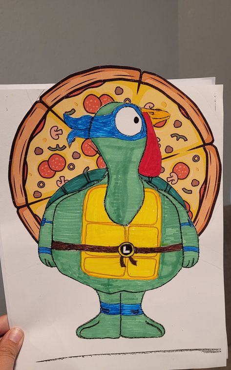 Ninja Turtle Disguise A Turkey, Pizza Turkey Disguise, Disguise A Turkey Ninja Turtle, Robot Turkey Disguise Project, Disguise A Turkey Ninja, Turkey In Disguise Girl Ideas, Disguise A Turkey Chick Fil A, Ninja Turtle Turkey Disguise, Ninja Turkey In Disguise