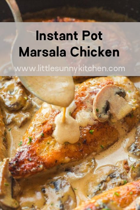 Marsala Chicken Recipes, Chicken Dishes Easy, Pot Recipes Easy, Best Instant Pot Recipe, Healthy Instant Pot Recipes, Chicken Meals, Chicken Marsala, Instant Pot Recipes Chicken, Chicken Dish