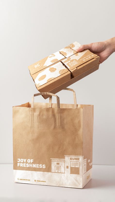 KUNE on Packaging of the World - Creative Package Design Gallery Kraft Paper Packaging, Paper Bag Design, Kraft Packaging, Food Logo Design, Kraft Bag, Food Packaging Design, Paper Packaging, Logo Food, Bag Packaging