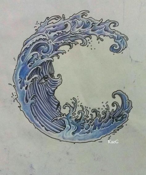 Japanese Wave Tattoos, Tattoo Wave, Karp Koi, Wave Tattoo Design, See Tattoo, You Are My Moon, Arte Doodle, Ocean Tattoos, Moon Tattoo Designs