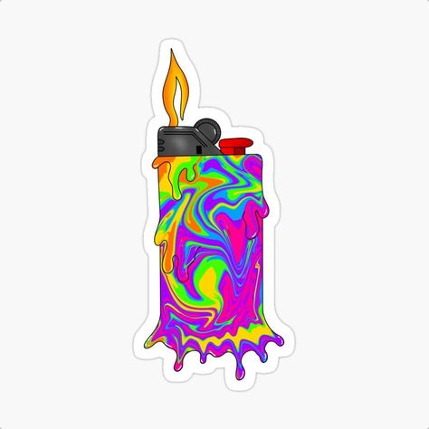 Get my art printed on awesome products. Support me at Redbubble #RBandME: https://www.redbubble.com/i/sticker/Trippy-Melting-Lighter-by-LoyolaCreations/101262759.JCQM3?asc=u Trippy Stickers Design, Trippy Clip Art, Lighter Sticker, Trippy Stickers, Lighter Art, Abstract Painting Acrylic Modern, Art Trippy, Pizza Art, Amoled Wallpapers