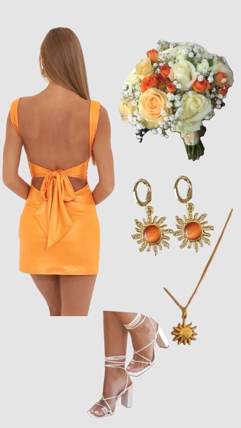 Orange hoco dress 🍊🥥 #outfitinspo #hoco #orange #floral Orange Hoco Dress, Cotillion Dresses, Hoco Dress, School Dresses, Hoco Dresses, Orange Dress, Prom, Orange, Outfit Inspo