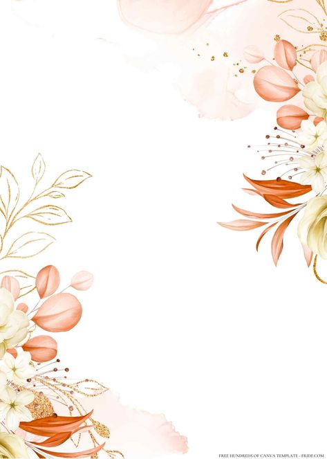 Peach Floral Background, Peach Template, Floral Background Hd, Pink Floral Background, Peach Wedding Invitations, Wedding Invitation Background, Watercolor Wedding Invitation, Peach Background, Invitation Background