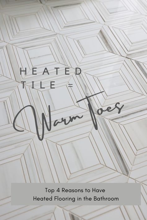 close up of bathroom floor tile in geometric pattern, heated Heated Bathroom Floor Tiles, Modern Bathroom Floor Tiles Design Ideas, Heated Tile Floor Bathroom, Heated Floors Bathroom, Heated Bathroom Floors, Heated Bathroom Floor, Warm Tiles, Heated Flooring, Heated Floor