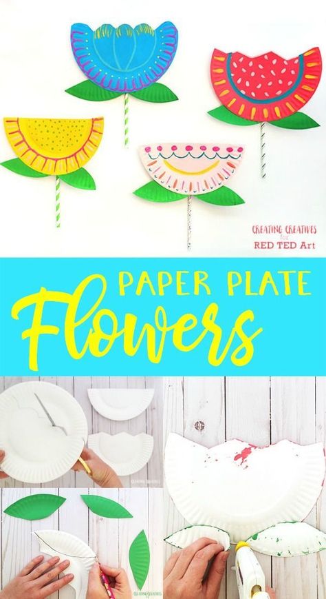 Paper Plate Flower Craft for Preschool. How to make a Paper Plate Flower quick and easy. Preschool Flower Crafts #preschool #paperplates #flowers #mothersday #Flowercraft Flowers Crafts Preschool, Paper Plate Flowers, Flower Crafts Preschool, Neli Quilling, Plate Flowers, Crafts Preschool, Sand Crafts, Spring Crafts For Kids, Easy Arts And Crafts