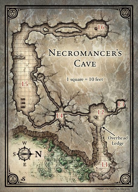 Princes of the Apocalypse; Necromancer's Cave (Digital DM & Player Versions) $2 Princes Of The Apocalypse, Pathfinder Maps, Fantasy Map Making, Map Layout, Map Making, Battle Map, Tabletop Rpg Maps, Dnd Maps, Adventure Map