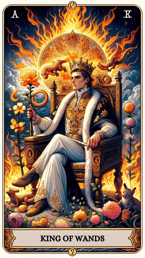 Unlock the King of Wands Tarot card meaning: Harness his dynamic energy and leadership wisdom! 🔥👑https://centerspirited.com/tarot/king-of-wands-card-meaning/ King Of Wands Tarot, Leadership Vision, Relationship Tarot, King Of Wands, 12 Cung Hoàng Đạo, Wands Tarot, Tarot Book, Tarot Meanings, Rider Waite Tarot