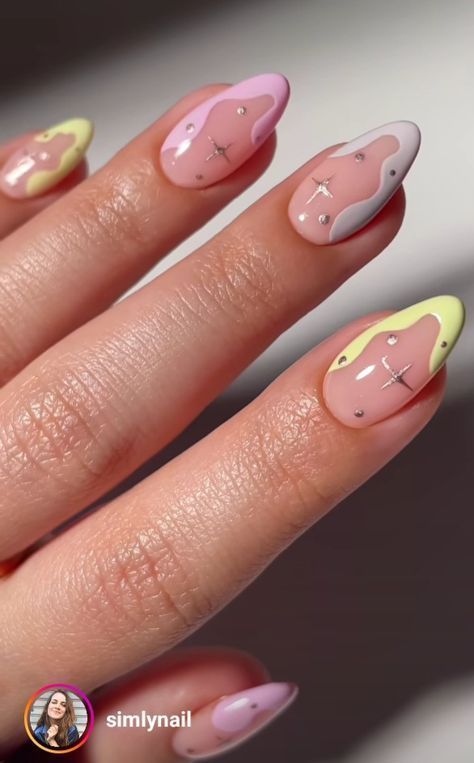 Concert Nails, Hello Nails, Hippie Nails, Subtle Nails, Simple Gel Nails, Pretty Gel Nails, Acrylic Nails Coffin Pink, Short Acrylic Nails Designs, Pink Acrylic Nails