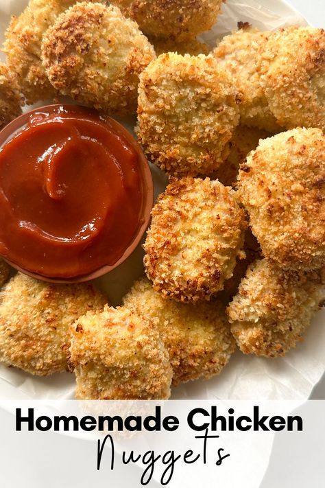 Homemade Chicken Nuggets with Ground Chicken Ground Chicken Nuggets Recipe, Chicken Nuggets With Ground Chicken, Recipe Book Homemade, Ground Chicken Nuggets, Toddler Chicken Recipes, Gluten Free Chicken Nuggets, Healthy Chicken Nuggets, Chicken Finger Recipes, Turkey Ideas