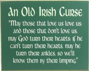 An Old Irish Curse  http://www.amazon.com/Old-Irish-Curse-Wooden-Sign/dp/B00631UC5I/ref=sr_1_53?s=home-garden=UTF8=1363879177=1-53=wooden+decor St Patricks Day Quotes Humor, Funny St Patricks Day Quotes, Irish Curse, Irish Toasts, Irish Jokes, Irish Sayings, Irish Things, Irish Blessings, St Patricks Day Quotes