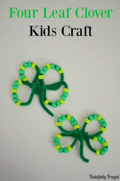 4 H Clover, Clover Craft, Shamrock Craft, St Patricks Day Quotes, St Patricks Day Crafts For Kids, St Patrick's Day Crafts, Cheap Crafts, Budget Friendly Decor, Kids Create