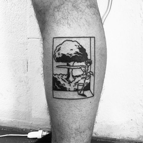 Nuclear Explosion Tattoo, Nuke Tattoo, Nuclear Tattoo, Explosion Tattoo, Nuclear Explosion, Related Tattoos, Ancient Tattoo, Studio Tattoo, Spooky Tattoos