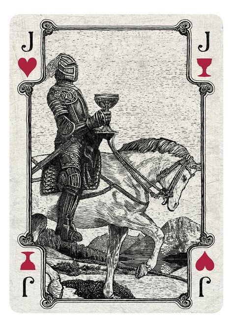 Arcana Playing Cards by Chris Ovdiyenko on Kickstarter.  Jack of Hearts/Cups Playing Card Tattoos, A Playing Card, Card Tattoo Designs, Jack Of Hearts, Hearts Playing Cards, Deck Art, Playing Cards Art, Divination Cards, Joker Card