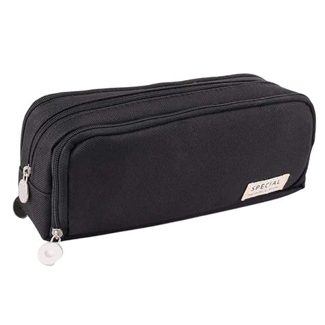 Pen Pencil Calculator Pencil Box Black Large Capacity Multi Functional DESCRIPTION Features: *Large Capacity Pencil Case: This large pencil case has 3 compartments, providing large storage space for school stationery and other accessories. The elastic slots hold pens, pencils and brushes, the mesh and card pockets hold small items like erasers, sharpeners, notes and tickets, and the main compartment holds pens, pencils, rulers, calculators and other accessories. *MULTIFUNCTIONAL, PRACTICAL AND PORTABLE: This clear pencil pouch has a unique and elegant design to meet your different needs and keep your stationery and accessories organized. 3 different compartments have functions and can be used as pencil case, cosmetic bag, daily organizer, office storage, travel case, phone holder and more. Pincel Case School, Angoo Pencil Case, Pencil Bags For School, Pencil Case Aesthetic, Cute Pencil Cases, Pencil Case For School, Small Pencil Case, Cute Pencil Pouches, Black Pencil Case