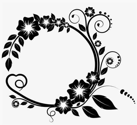 Wedding Shadow Box, Flower Frame Png, Doodle Frames, Wreath Drawing, Heart Template, Flower Circle, Floral Border Design, Fotografi Editorial, Round Flower