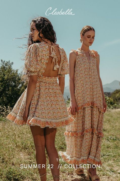 Summer Fashion Editorial, Dresses For Vacation, Summer Shoot, Sisters Photoshoot Poses, Spring Photoshoot, Garment Manufacturing, Outdoor Photoshoot, Summer 22, Clothing Photography